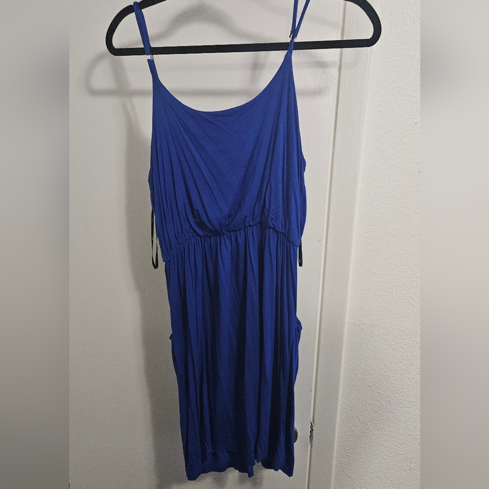 Blue Spaghetti Strap Dress And Black Dress